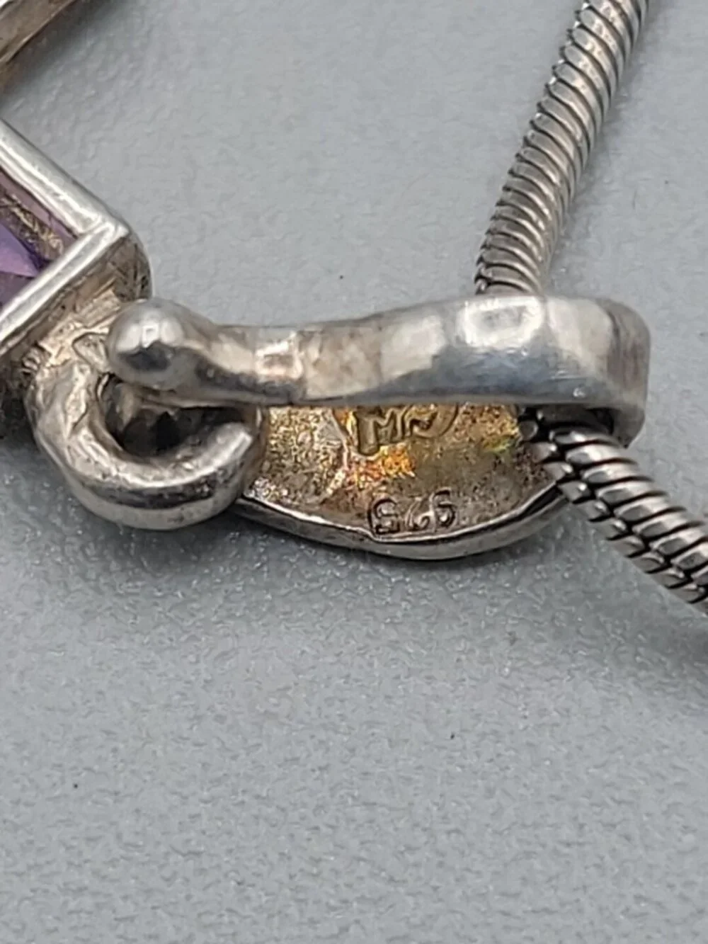 Sterling Silver CW Mosiac Crystal Pendant Necklace 18
